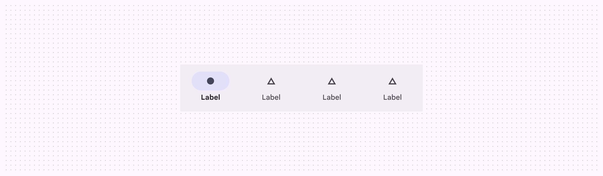 A navigation bar with 4 destinations. Each destination has a placeholder name called