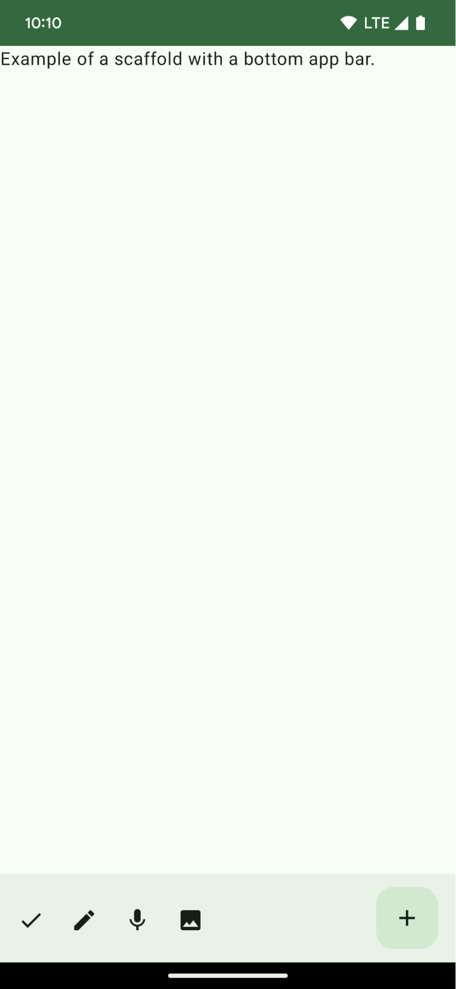 An example of a bottom app bar
