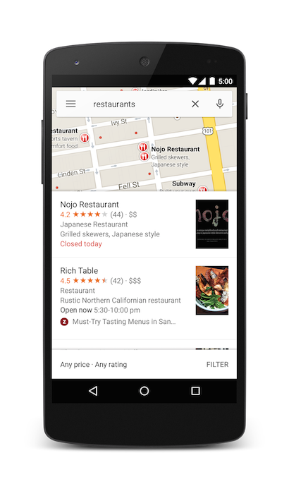 Searching for
Restaurants in San Francisco