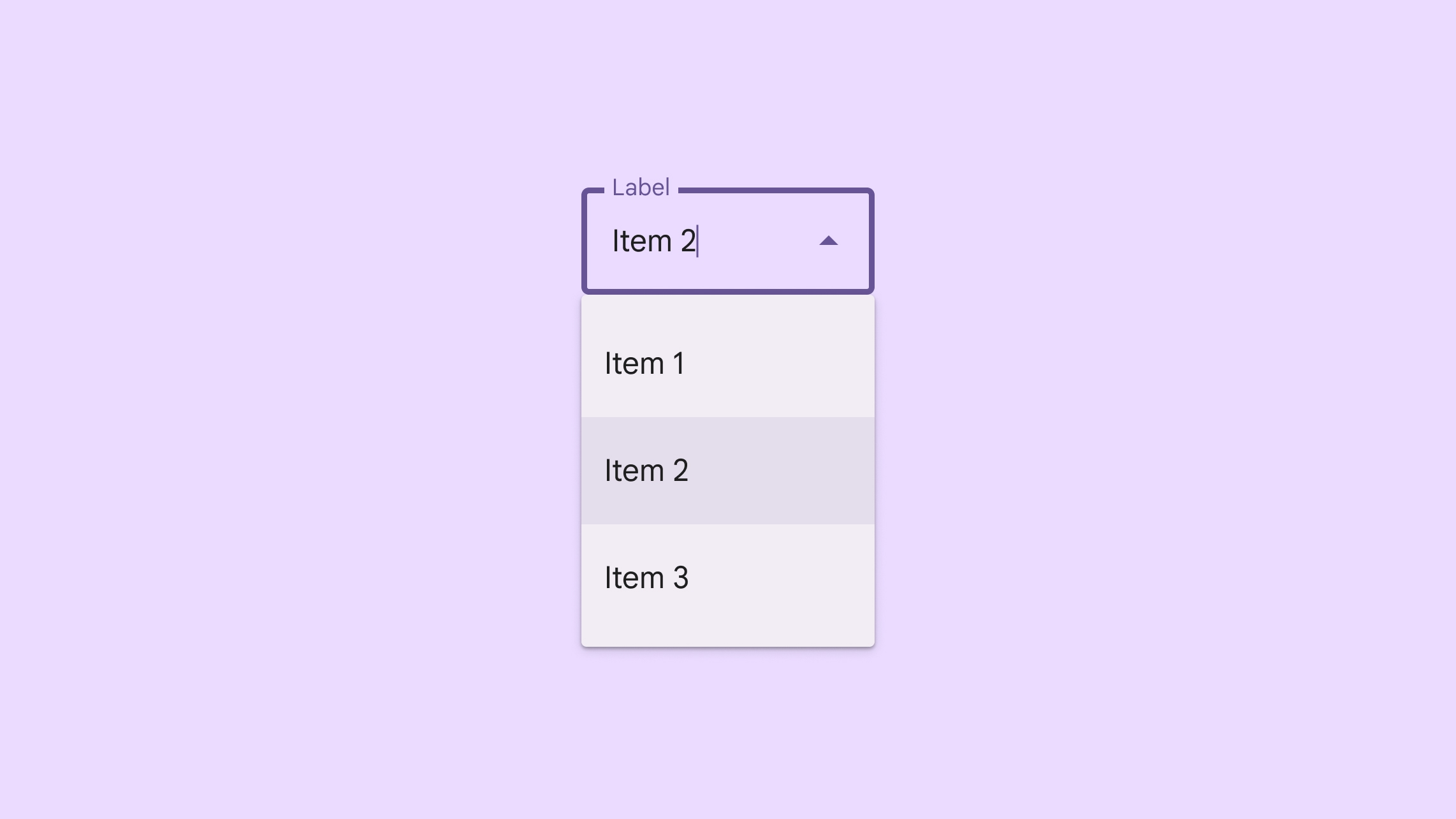 Material Design dropdown menu on a large-screen app