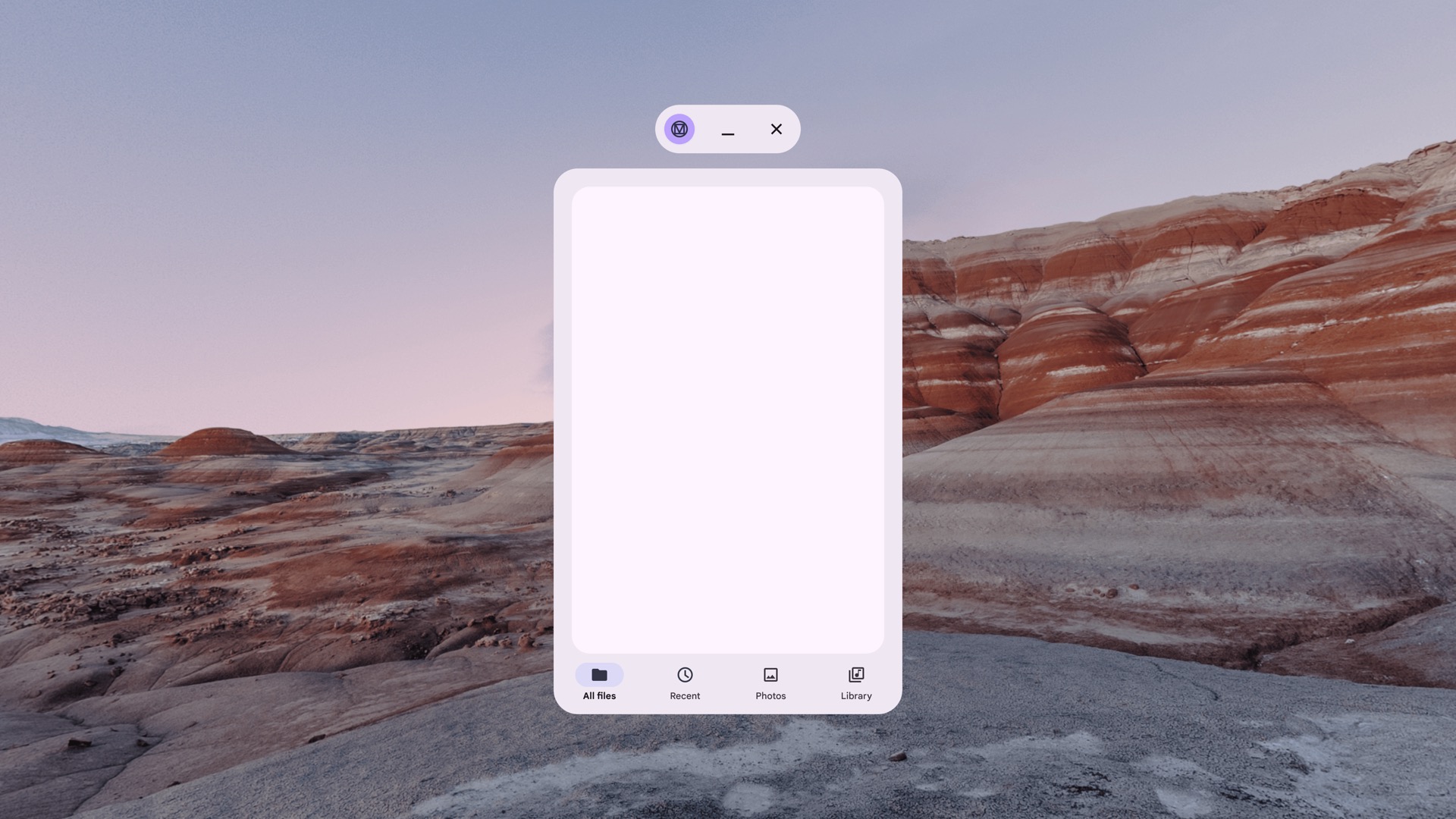 Non-spatialized navigation bar from Material Design in Home
Space