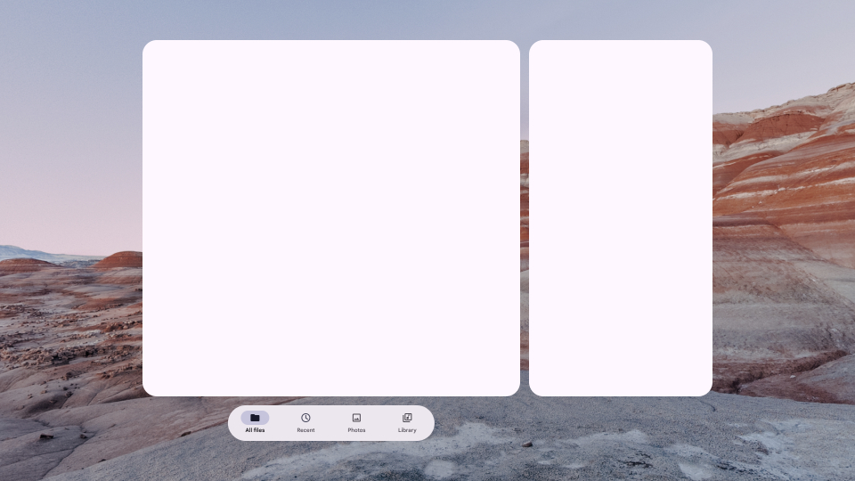 A spatial navigation bar from Material Design in Full
Space