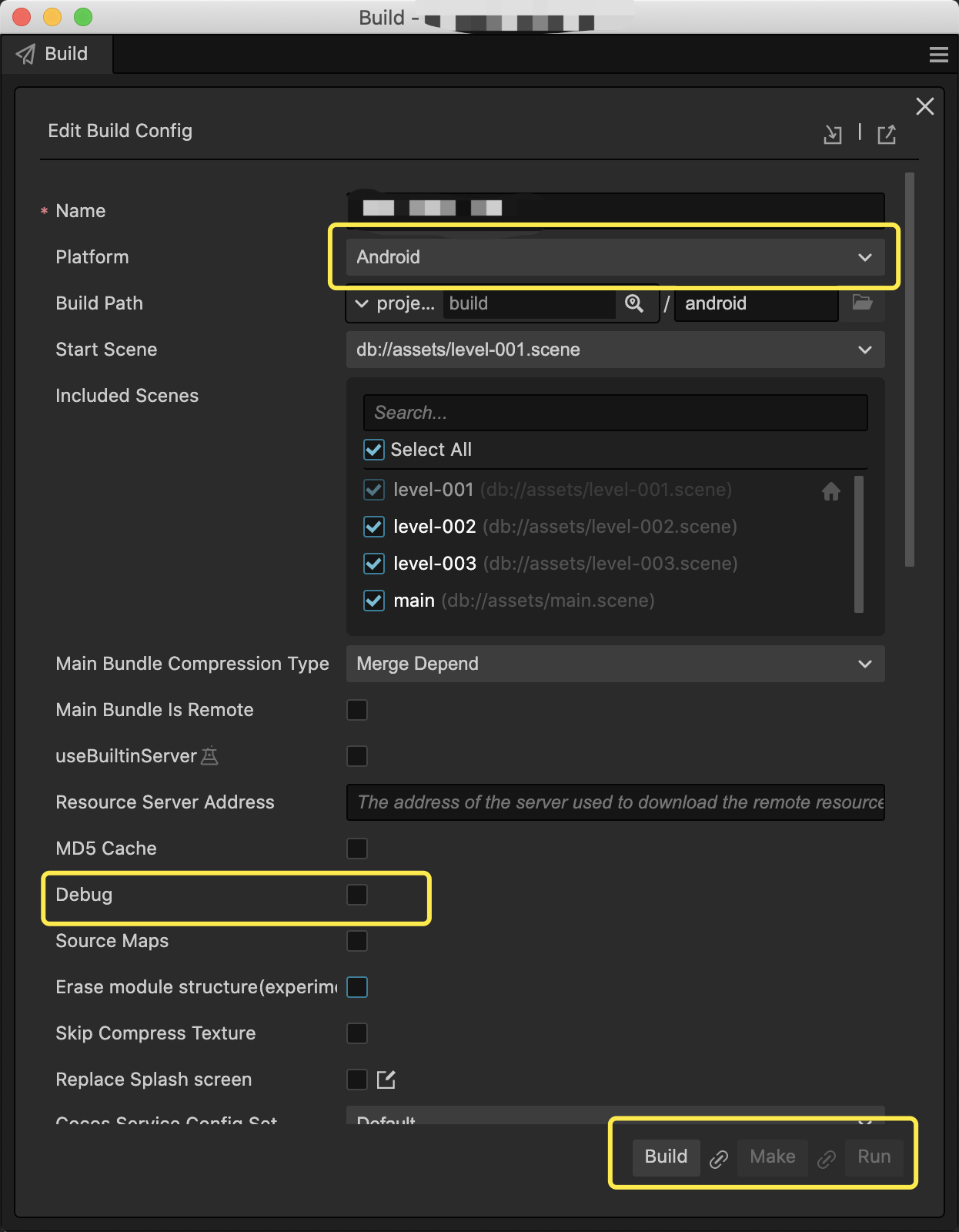 cocos creator android debug