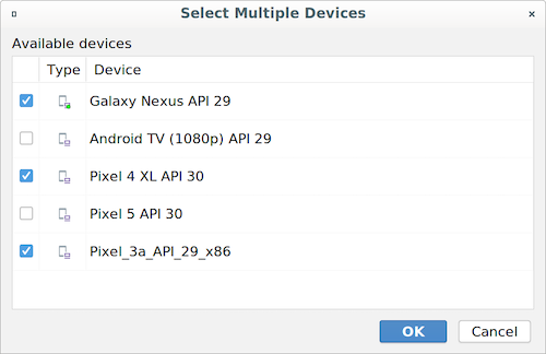 Modify device set dialog